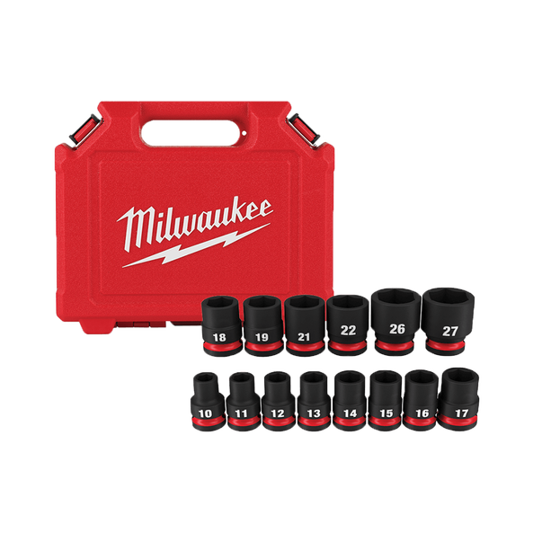 SHOCKWAVE™ 1/2" Drive 14PC Metric Standard 6 Point Impact Socket Set, , hi-res