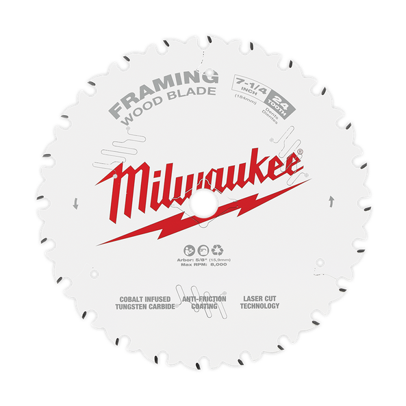184mm (7-1/4") Framing 24T Circular Saw Blade