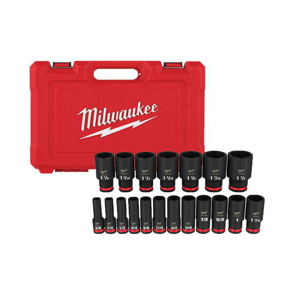 SHOCKWAVE Impact Duty™ 1/2" Drive 19PC SAE Deep 6 Point Impact Socket Set, , hi-res