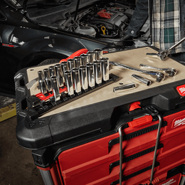 3/8" Drive 10 Piece Standard Metric Socket Set with Storage Rail