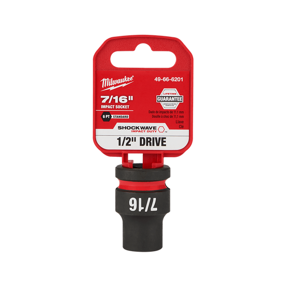 SHOCKWAVE™ 1/2" Drive 7/16" Standard 6 Point Impact Socket, , hi-res
