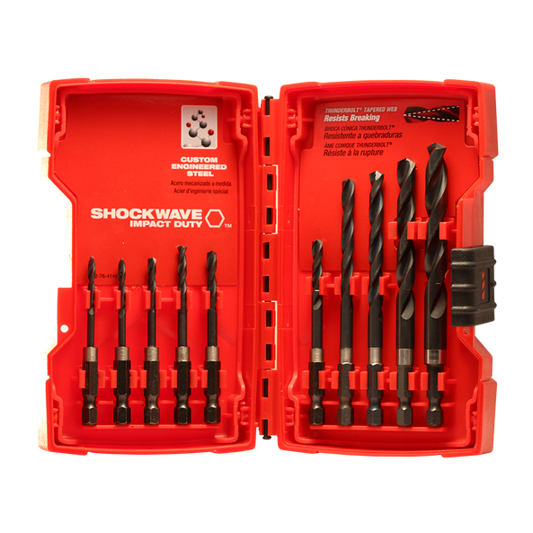 Milwaukee SHOCKWAVE Impact Duty Hex Drive Drill Bit Set 10Pc