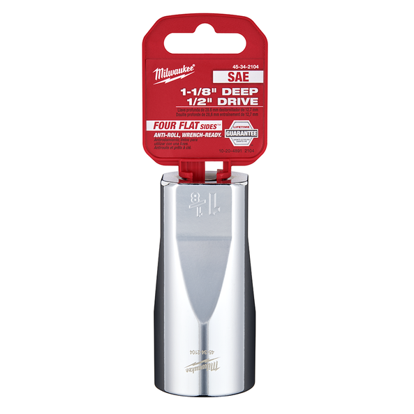 1/2" Drive 1-1/8" SAE Deep 6-Point Socket, , hi-res