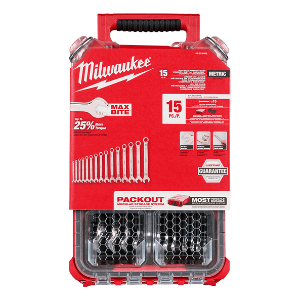 PACKOUT™ 15 Piece Combination Wrench Set - Metric, , hi-res