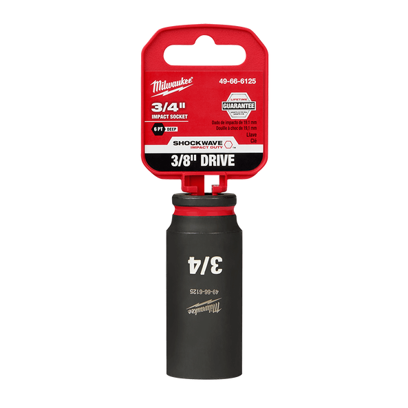 SHOCKWAVE™ 3/8" Drive 3/4" Deep 6 Point Impact Socket, , hi-res