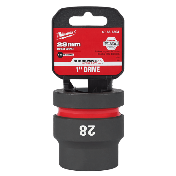 SHOCKWAVE™ 1" Drive 28mm Standard 6 Point Impact Socket, , hi-res