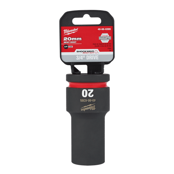 SHOCKWAVE™ 3/4" Drive 20mm Deep 6 Point Impact Socket, , hi-res