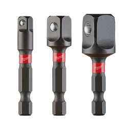 SHOCKWAVE™ Power Bit Socket Adapter 3Pc Set 1/4'' Hex to 1/4'', 3/8'', 1/2'' Square