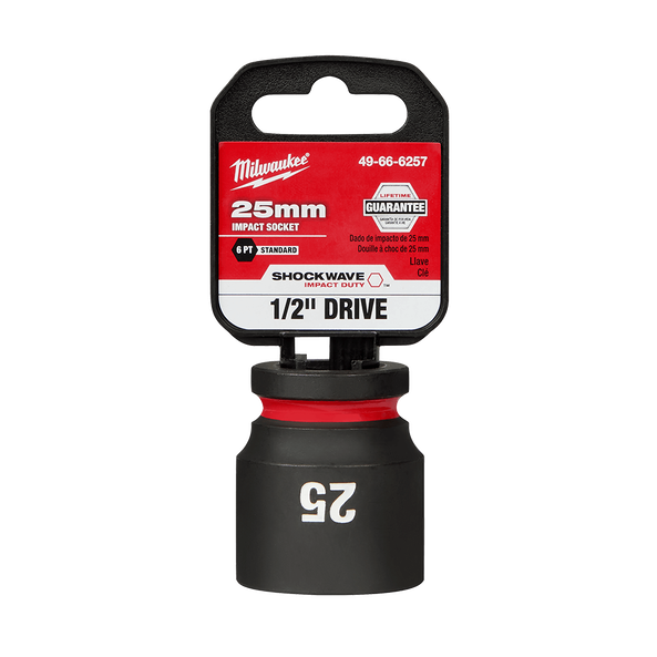 SHOCKWAVE™ 1/2" Drive 25mm Standard 6 Point Impact Socket, , hi-res