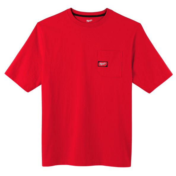 Heavy Duty Pocket Tee Short Sleeve Red, , hi-res