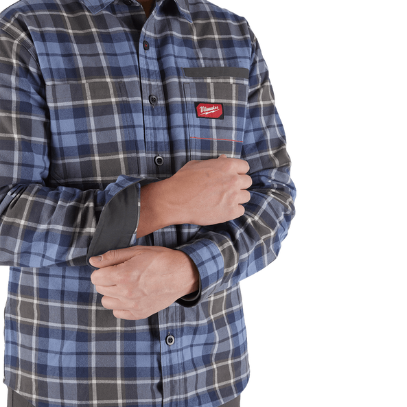 GRIDIRON Flannel Shirt Blue - S, Blue, hi-res