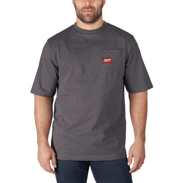 Heavy Duty Pocket Tee Short Sleeve Grey - S, Grey, hi-res