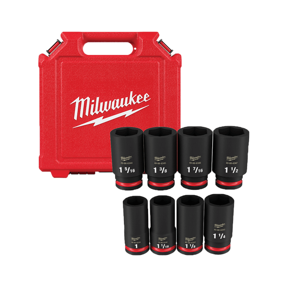 SHOCKWAVE™ 3/4" Drive 8PC SAE Deep 6 Point Impact Socket Set, , hi-res