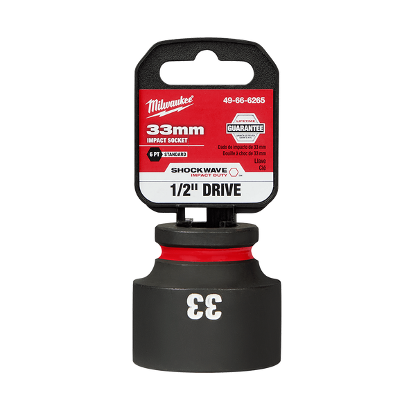 SHOCKWAVE™ 1/2" Drive 33mm Standard 6 Point Impact Socket, , hi-res