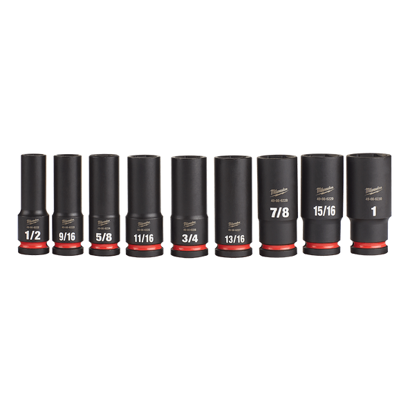 SHOCKWAVE™ 1/2" Drive 9PC SAE Deep 6 Point Impact Socket Rail Set, , hi-res