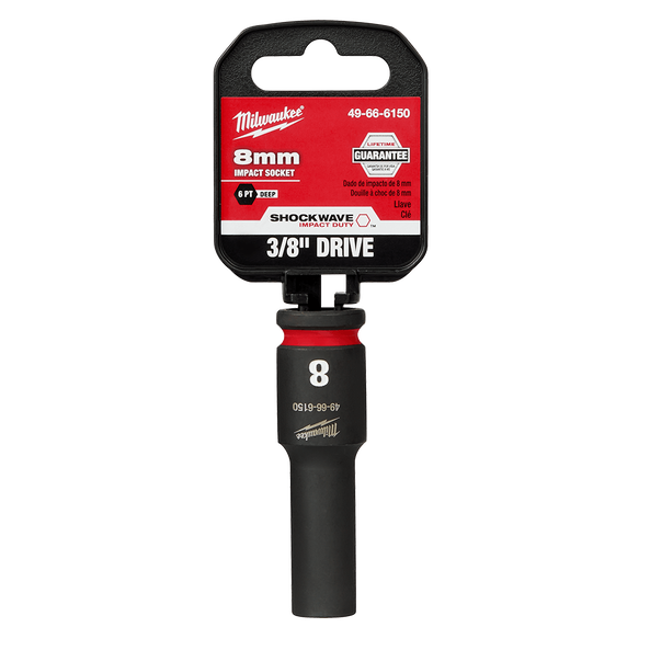 SHOCKWAVE™ 3/8" Drive 8mm Deep 6 Point Impact Socket, , hi-res