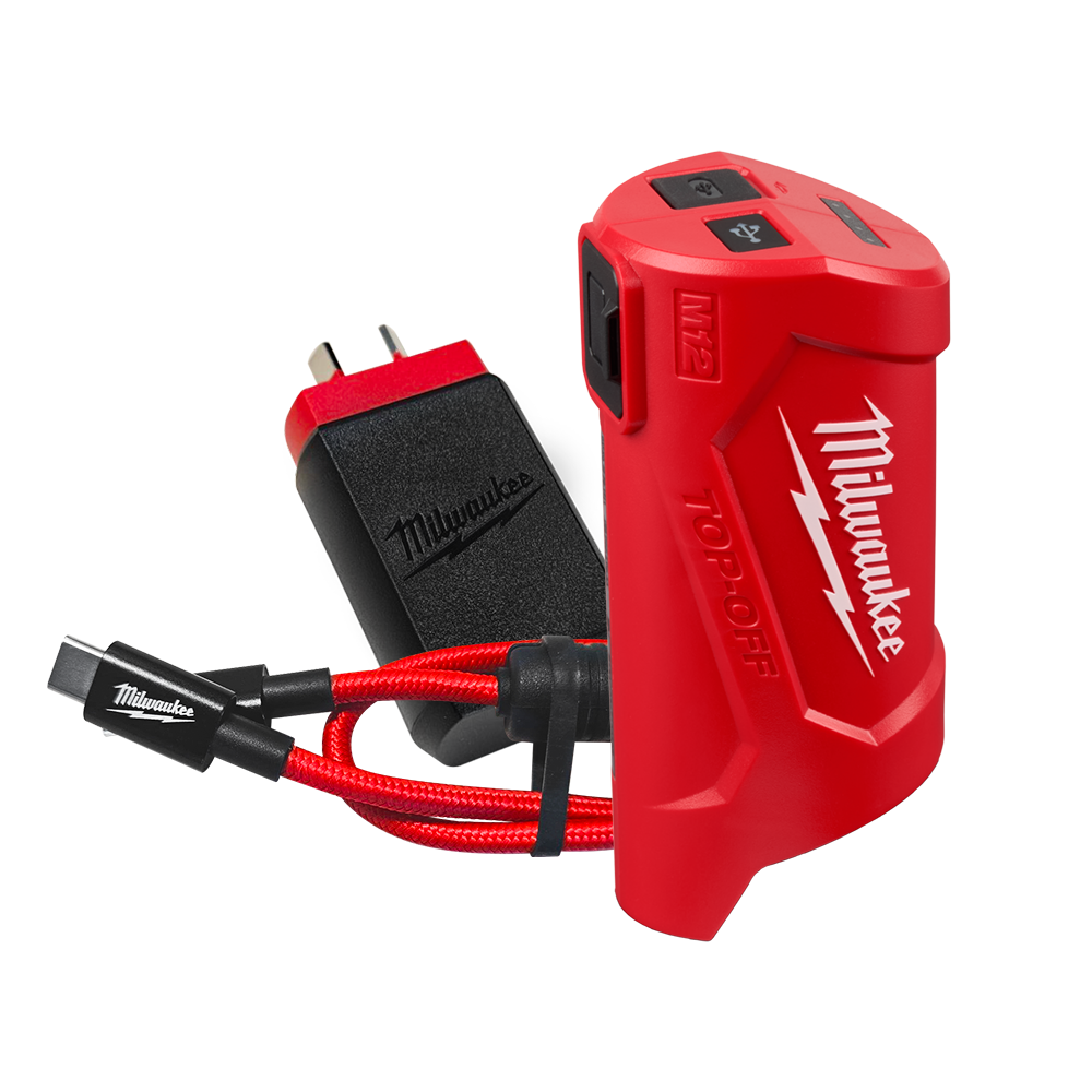 DONGPUCUN M12 Power Source Replacement For Milwaukee 12V Battery With With 2.1A Wall Plug, USB Port & DC 12V Outlet Portable Heated Jacket Battery Adapter For Milwaukee