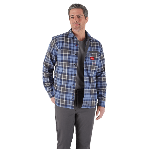 GRIDIRON Flannel Shirt Blue - S, Blue, hi-res