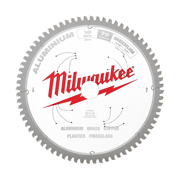 254mm (10") 72T Aluminium Circular Saw Blade, , hi-res