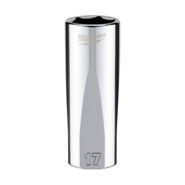 3/8" Drive 17mm Metric 6-Point Deep Socket, , hi-res