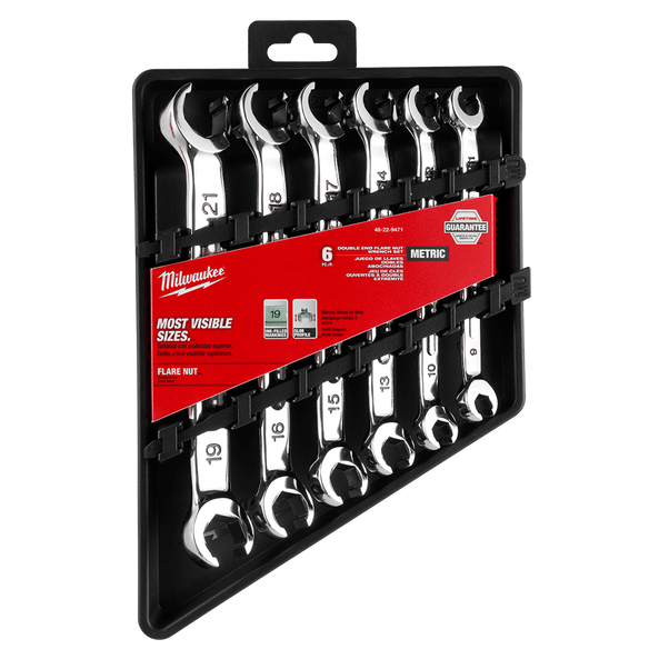 6pc Double End Flare Nut Wrench Set - Metric, , hi-res