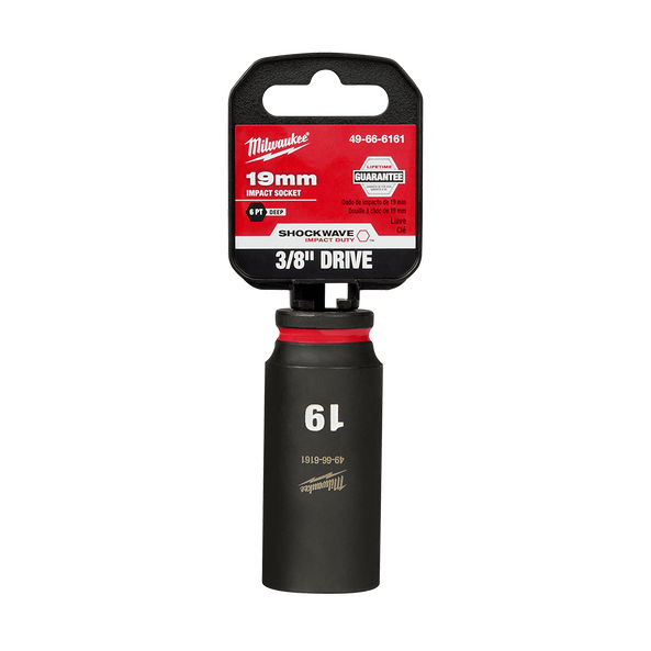 SHOCKWAVE™ 3/8" Drive 19mm Deep 6 Point Impact Socket, , hi-res