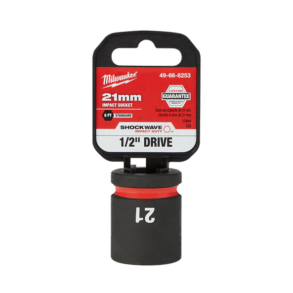 SHOCKWAVE™ 1/2" Drive 21mm Standard 6 Point Impact Socket, , hi-res