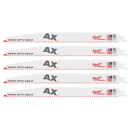 SAWZALL&trade; The AX&trade; 300mm 12" 5TPI Blade 5 Pack