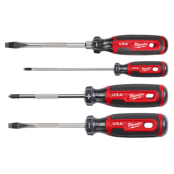 USA Made Cushion Grip Screwdriver Set 4pc, , hi-res