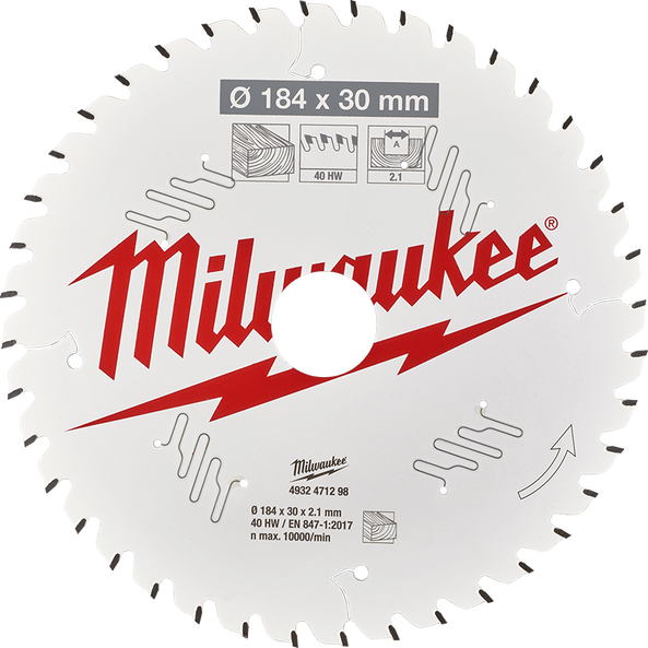 184mm (7-1/4") 40T Wood Circular Saw Blade Finish 30mm Arbor for M18 FUEL™ Rear Handle Circular Saw, , hi-res