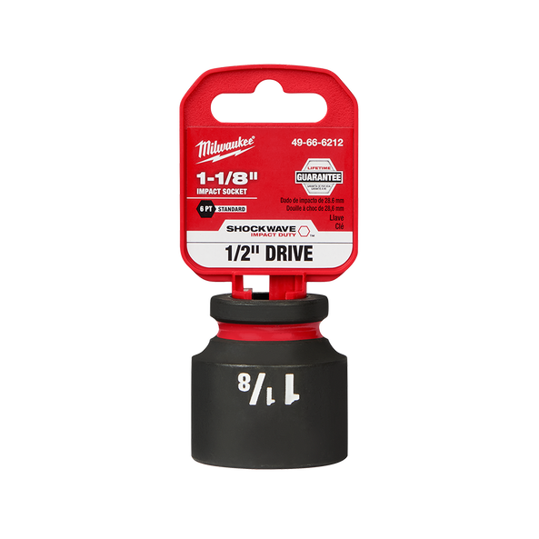 SHOCKWAVE™ 1/2" Drive 1-1/8"  Standard 6 Point Impact Socket, , hi-res