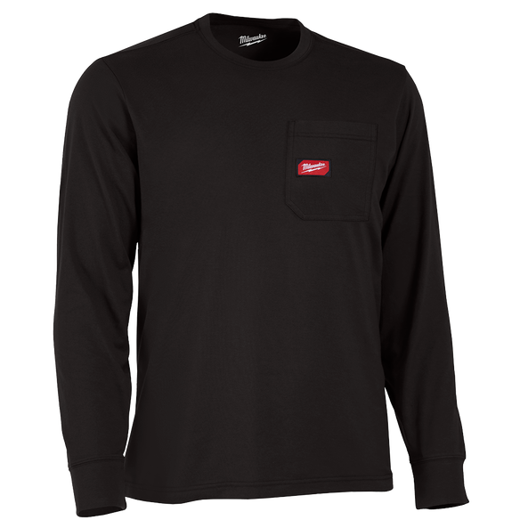 GRIDIRON Pocket Tee Long Sleeve Black - S, Black, hi-res