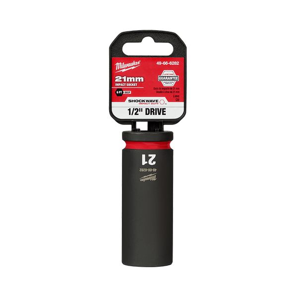 SHOCKWAVE™ 1/2" Drive 21mm Deep 6 Point Impact Socket, , hi-res