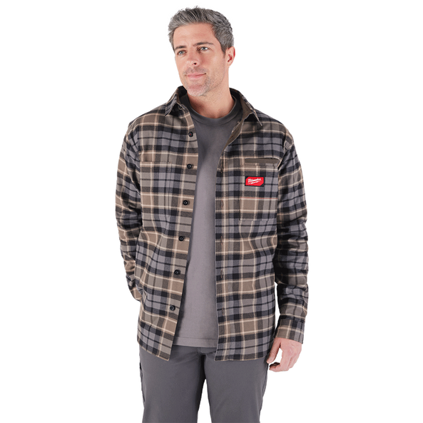 GRIDIRON Flannel Shirt Grey - S, Grey, hi-res