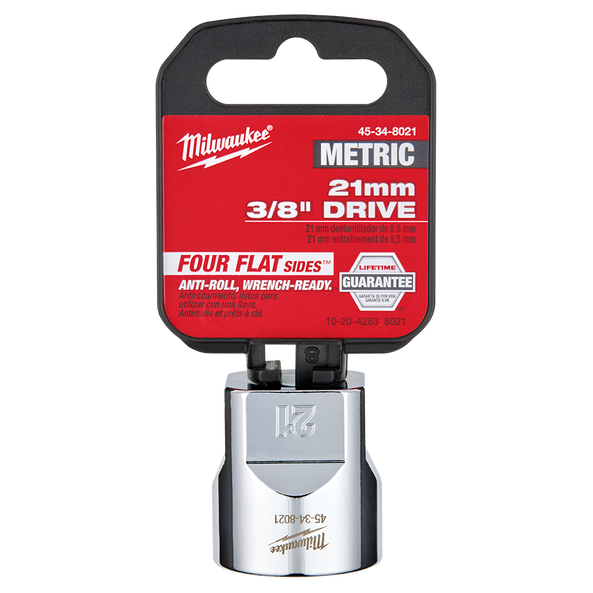 3/8" Drive 21mm Metric Standard 6-Point Socket, , hi-res