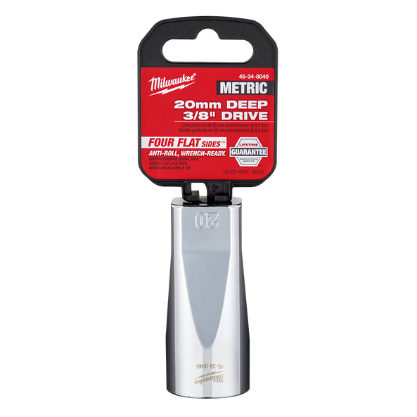 3/8" Drive 20mm Metric Deep 6-Point Socket, , hi-res