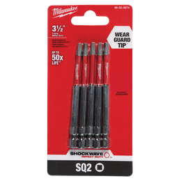 SHOCKWAVE&trade; Power Bit Square Recess #2 89mm (3 1/2&ldquo;) 5PK
