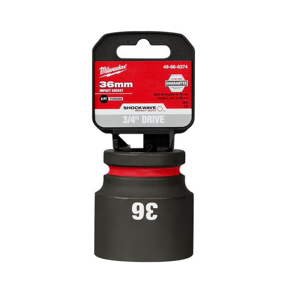 SHOCKWAVE™ 3/4" Drive 36mm Standard 6 Point Impact Socket, , hi-res