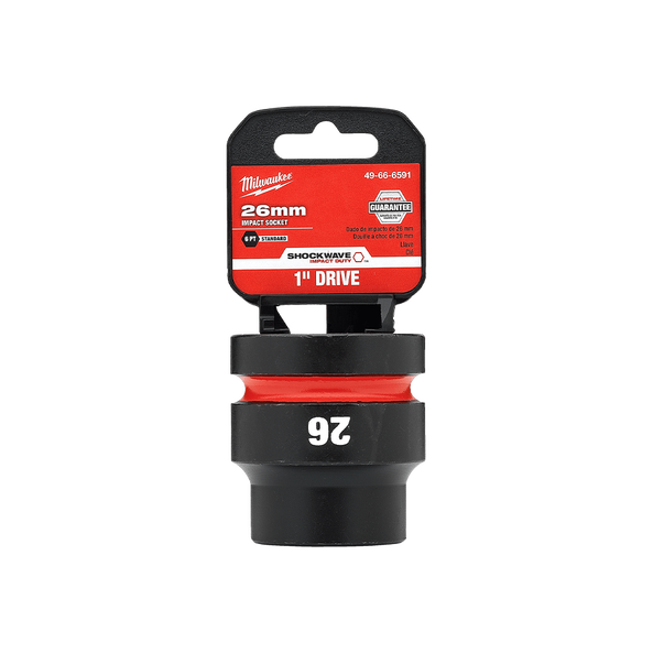 SHOCKWAVE™ 1" Drive 26mm Standard 6 Point Impact Socket, , hi-res