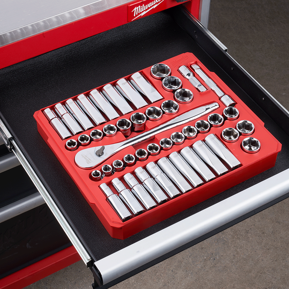 1/2" Drive 47PC Metric and SAE Socket Wrench Set, , hi-res