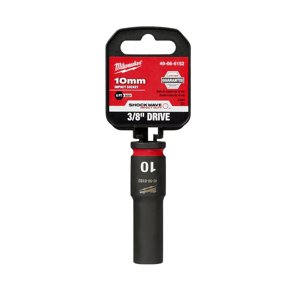 SHOCKWAVE™ 3/8" Drive 10mm Deep 6 Point Impact Socket, , hi-res