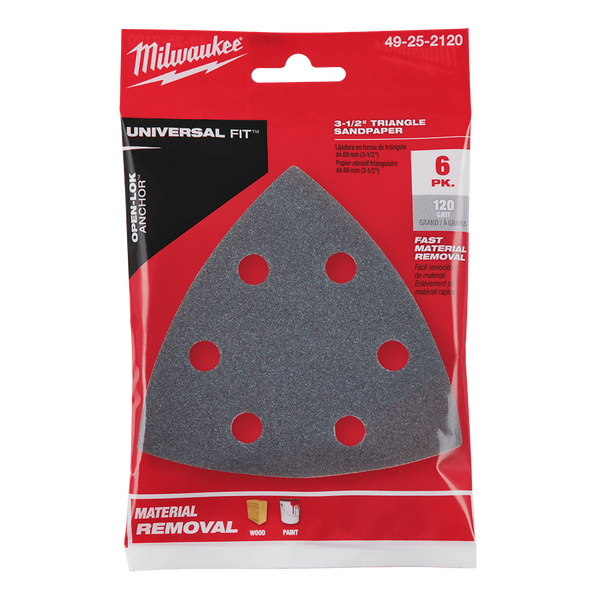 OPEN-LOK™ 89mm 120 Grit H&L Sandpaper 6PK, , hi-res