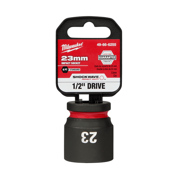 SHOCKWAVE™ 1/2" Drive 23mm Standard 6 Point Impact Socket, , hi-res