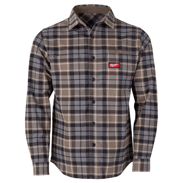 GRIDIRON Flannel Shirt Grey - S, Grey, hi-res