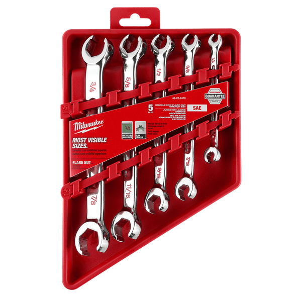 5pc Double End Flare Nut Wrench Set - SAE, , hi-res