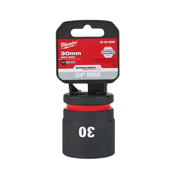 SHOCKWAVE™ 3/4" Drive 30mm Standard 6 Point Impact Socket, , hi-res