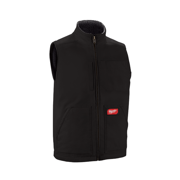 GRIDIRON Sherpa Lined Vest Black - S, Black, hi-res