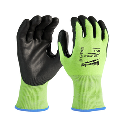 Hi-Vis Cut 2(B) PU Dipped Gloves