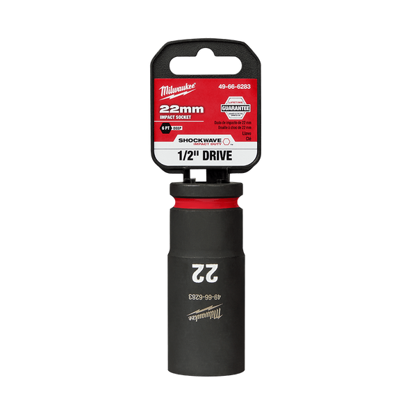 SHOCKWAVE™ 1/2" Drive 22mm Deep 6 Point Impact Socket, , hi-res