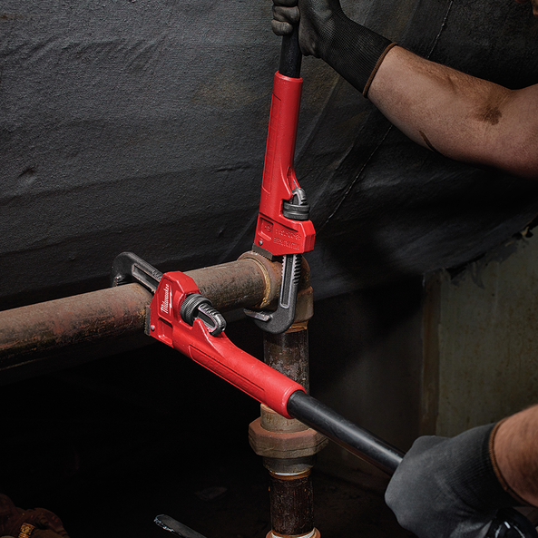 A shop pipe wrench